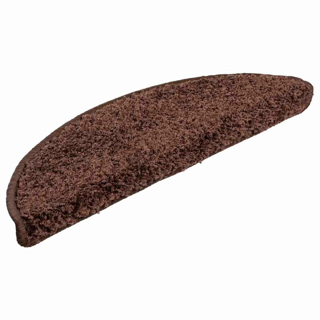 Prostirke za stepenice 20 kom 56x17x3 cm smeđe poluokrugle