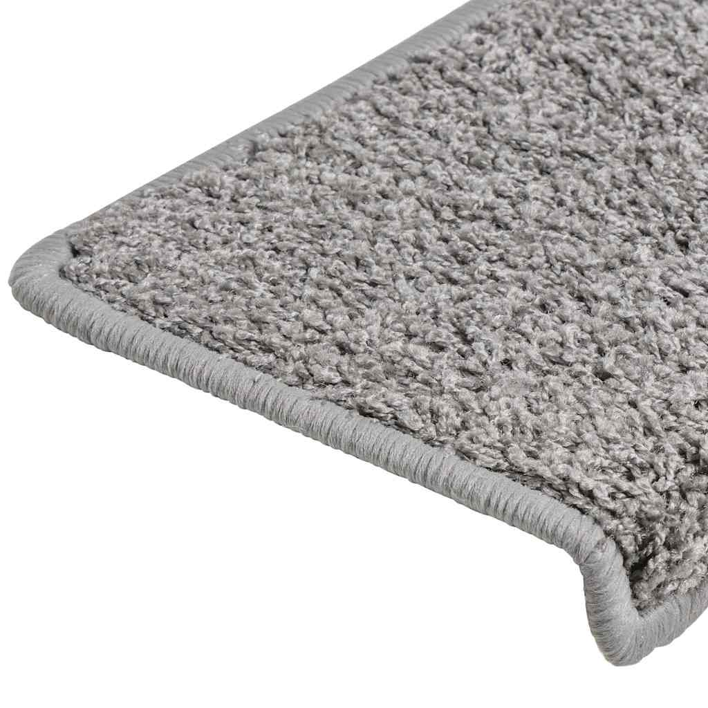 Prostirke za stepenice 20 kom 65x21x4 cm sive s pravokutnim rubom