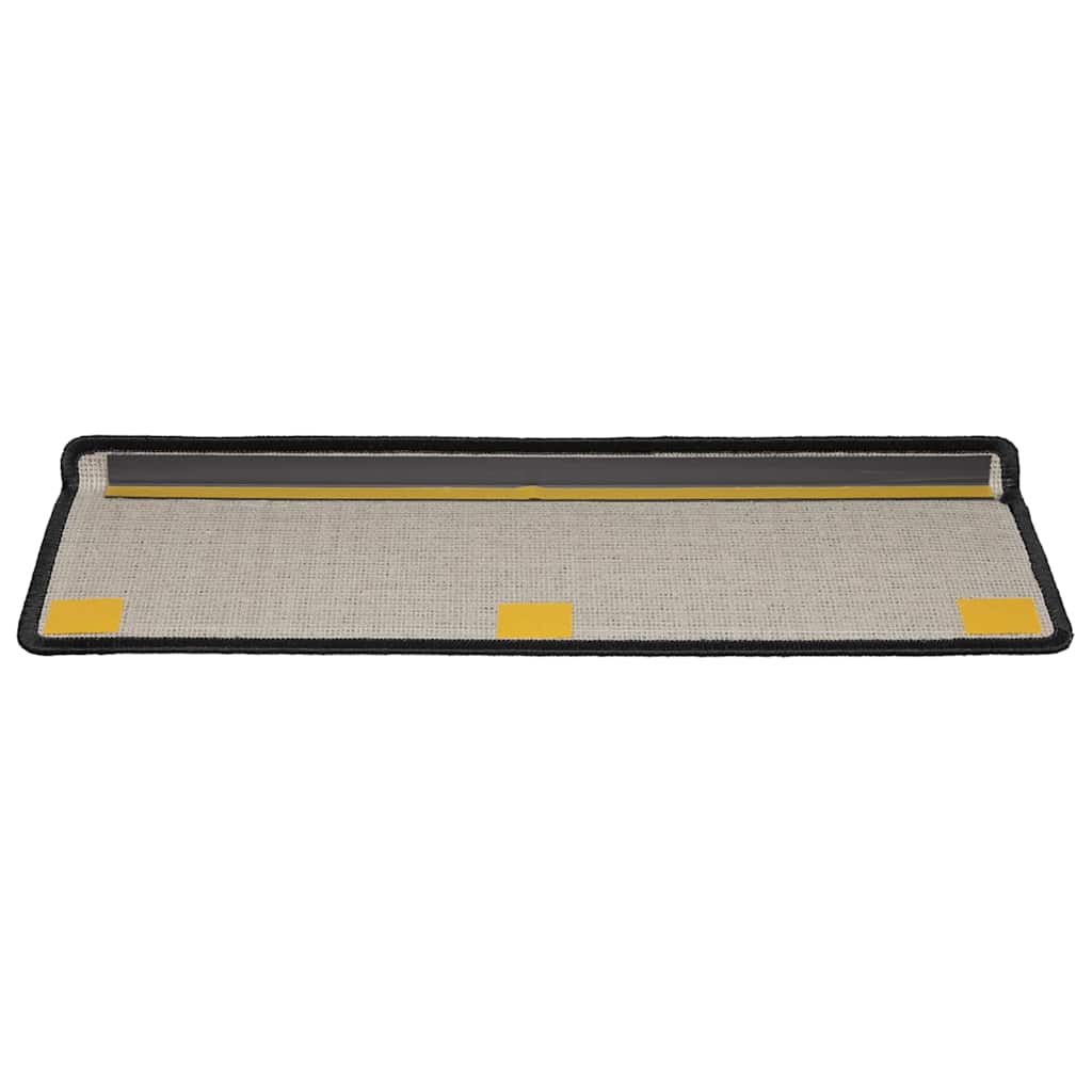 Prostirke za stepenice 20 kom 65x21x4 cm Crne s pravokutnim rubom