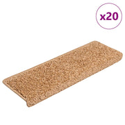 Prostirke za stepenice 20 kom 65x21x4 cm bež pravokutni rub