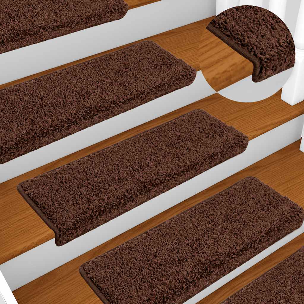 Prostirke za stepenice 20 kom 65x21x4 cm smeđe pravokutne rubove