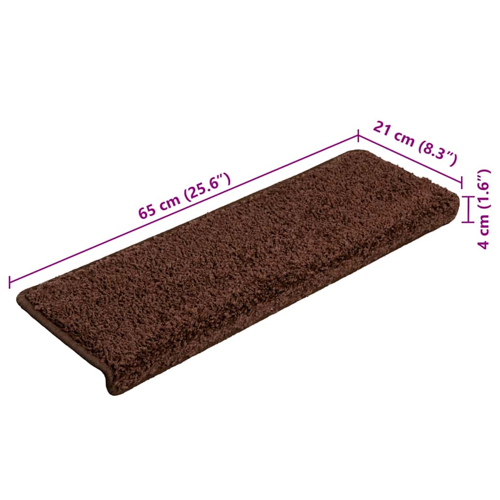 Prostirke za stepenice 20 kom 65x21x4 cm smeđe pravokutne rubove