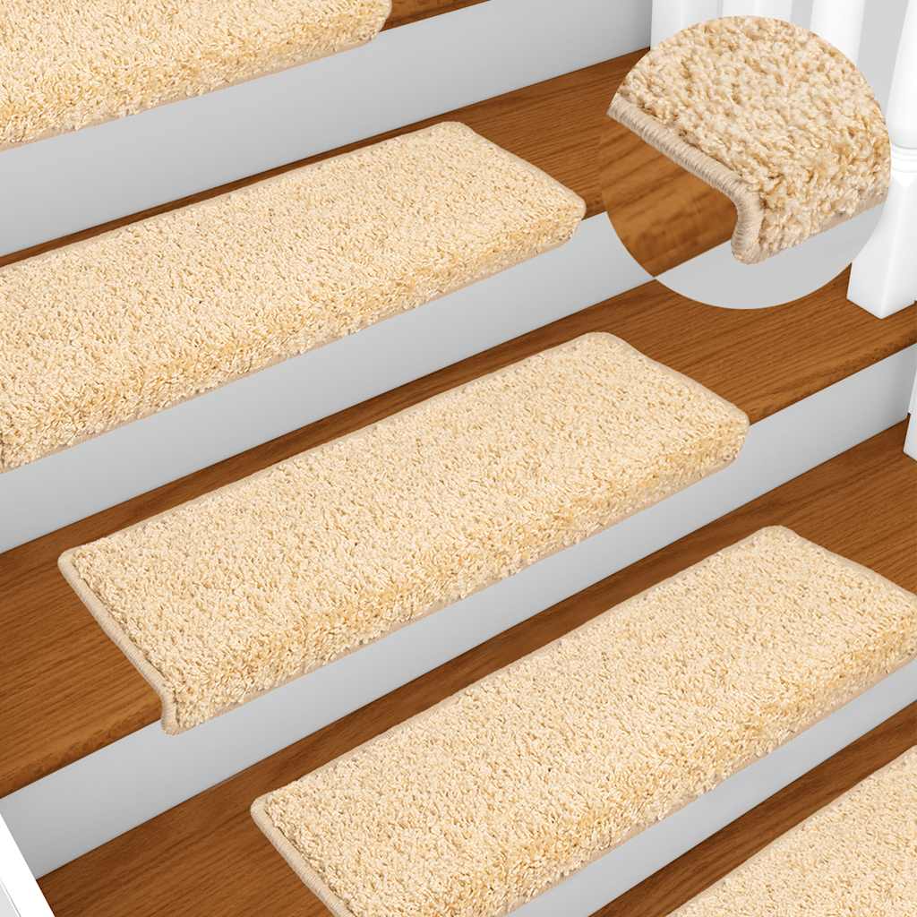Prostirke za stepenice 20 kom 65x21x4 cm krem pravokutni rub