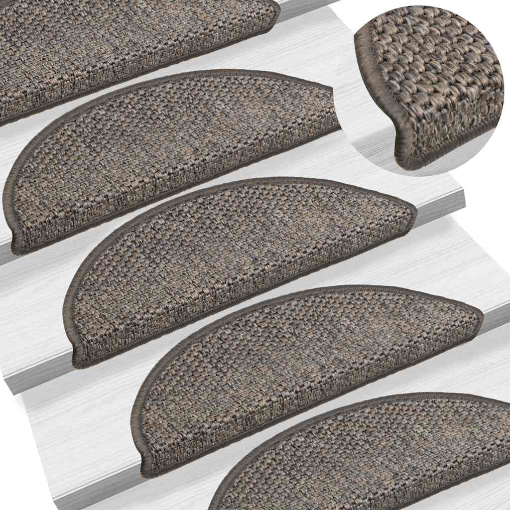 Samoljepljivi otirači za stepenice 30 kom 56x17x3 cm sivi/bež