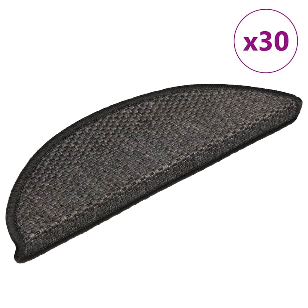 Samoljepljivi otirači za stepenice 30 kom 56x17x3 cm antracit