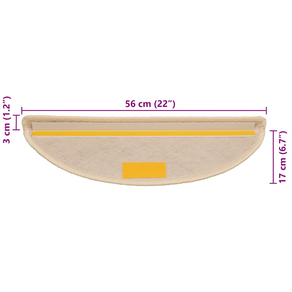 Samoljepljivi otirači za stepenice 30 kom 56x17x3 cm berberski