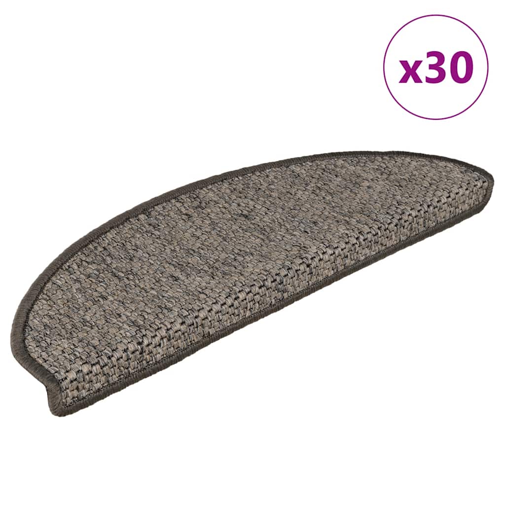 Samoljepljivi otirači za stepenice 30 kom 65x21x4 cm sivi/bež