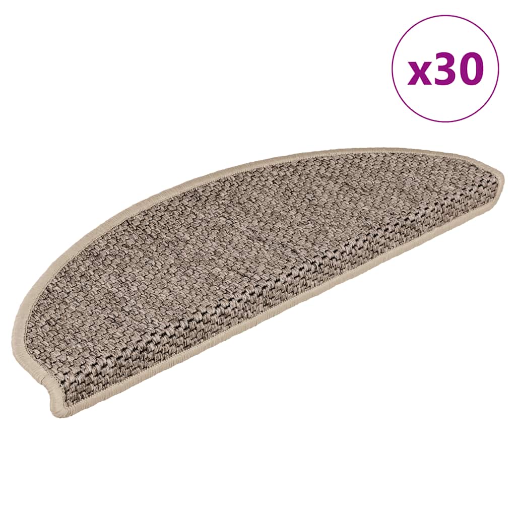 Samoljepljivi otirači za stepenice 30 kom 65x21x4 cm tamnobež