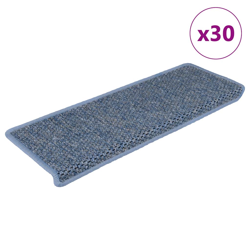 Samoljepljivi otirači za stepenice 30 kom 65x21x4 cm plavi