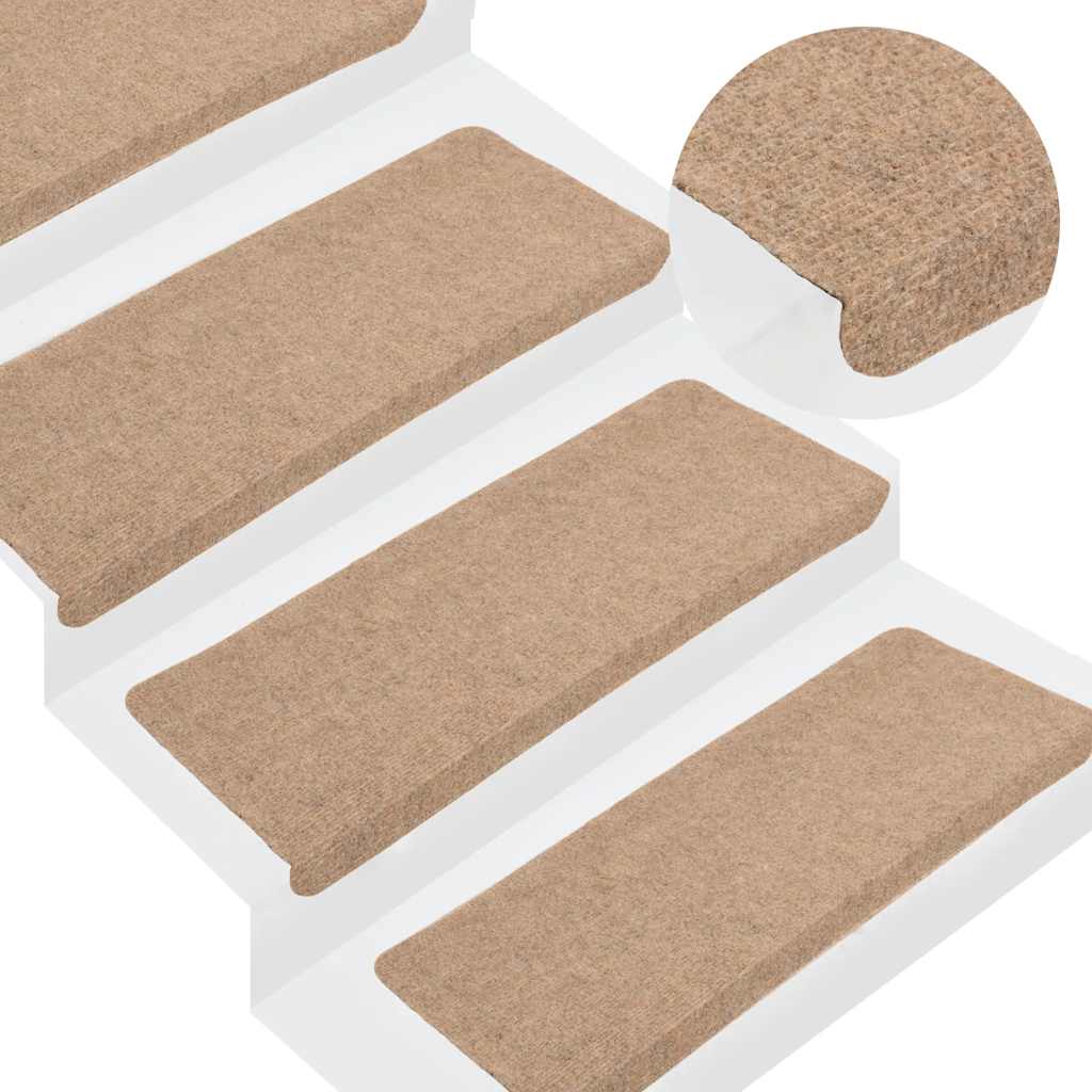 Samoljepljivi otirači za stepenice 30 kom bež 65x24,5x3,5 cm