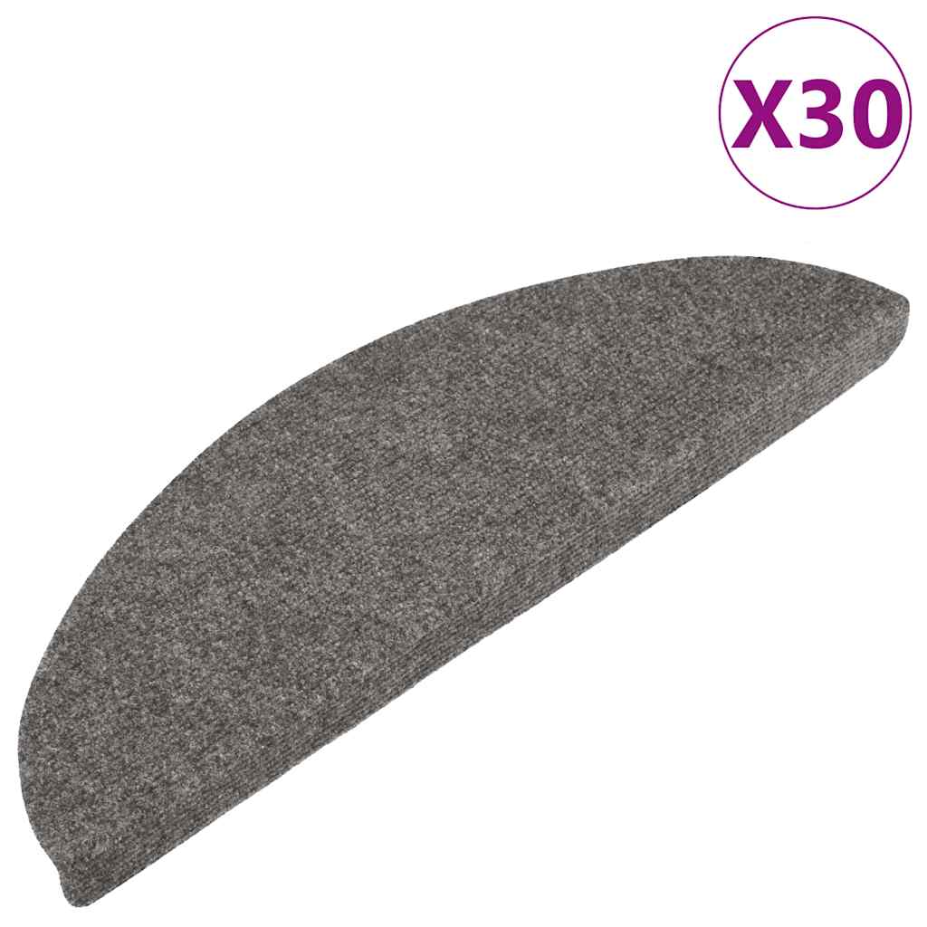 Samoljepljivi otirači za stepenice 30 kom sivi 56 x 17 x 3 cm