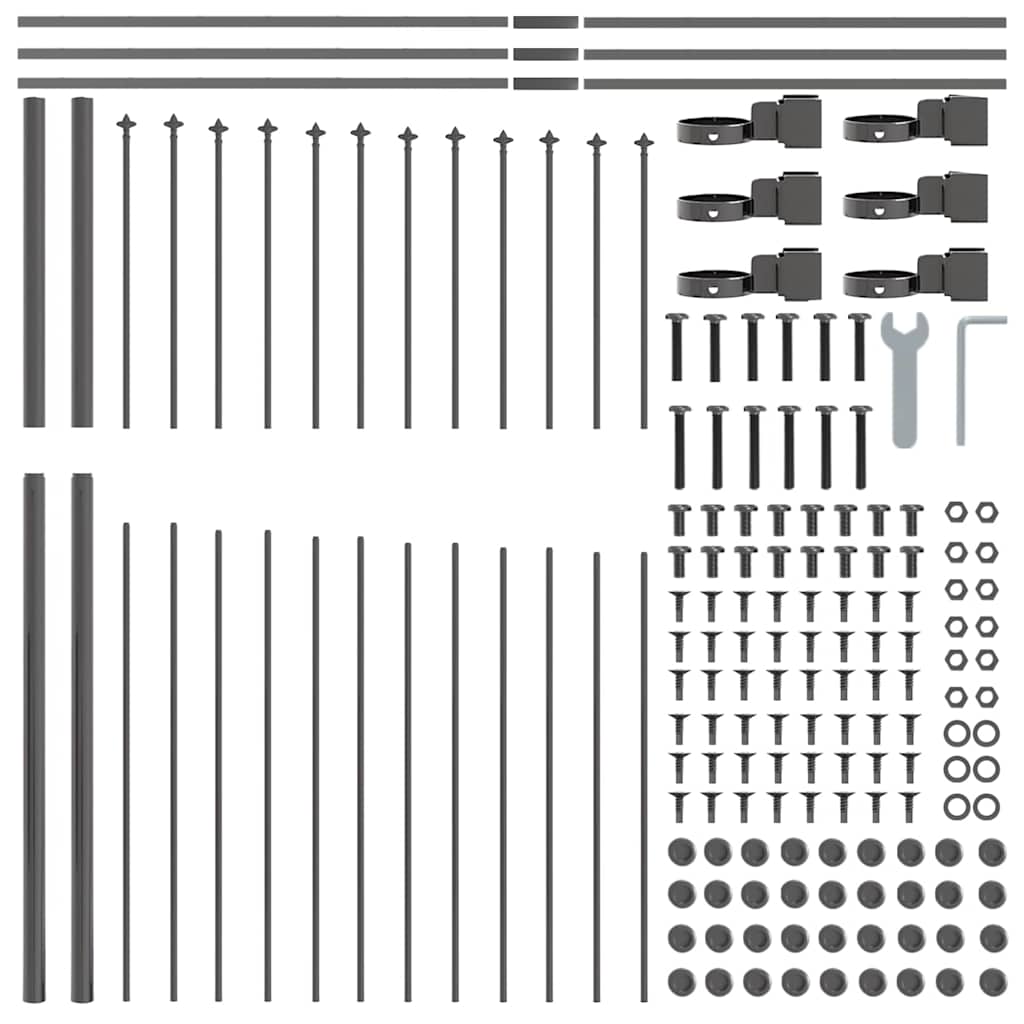 Vrtna Ograda 2 pcs Siva 170 x 215 cm Čelik s prahom premazan