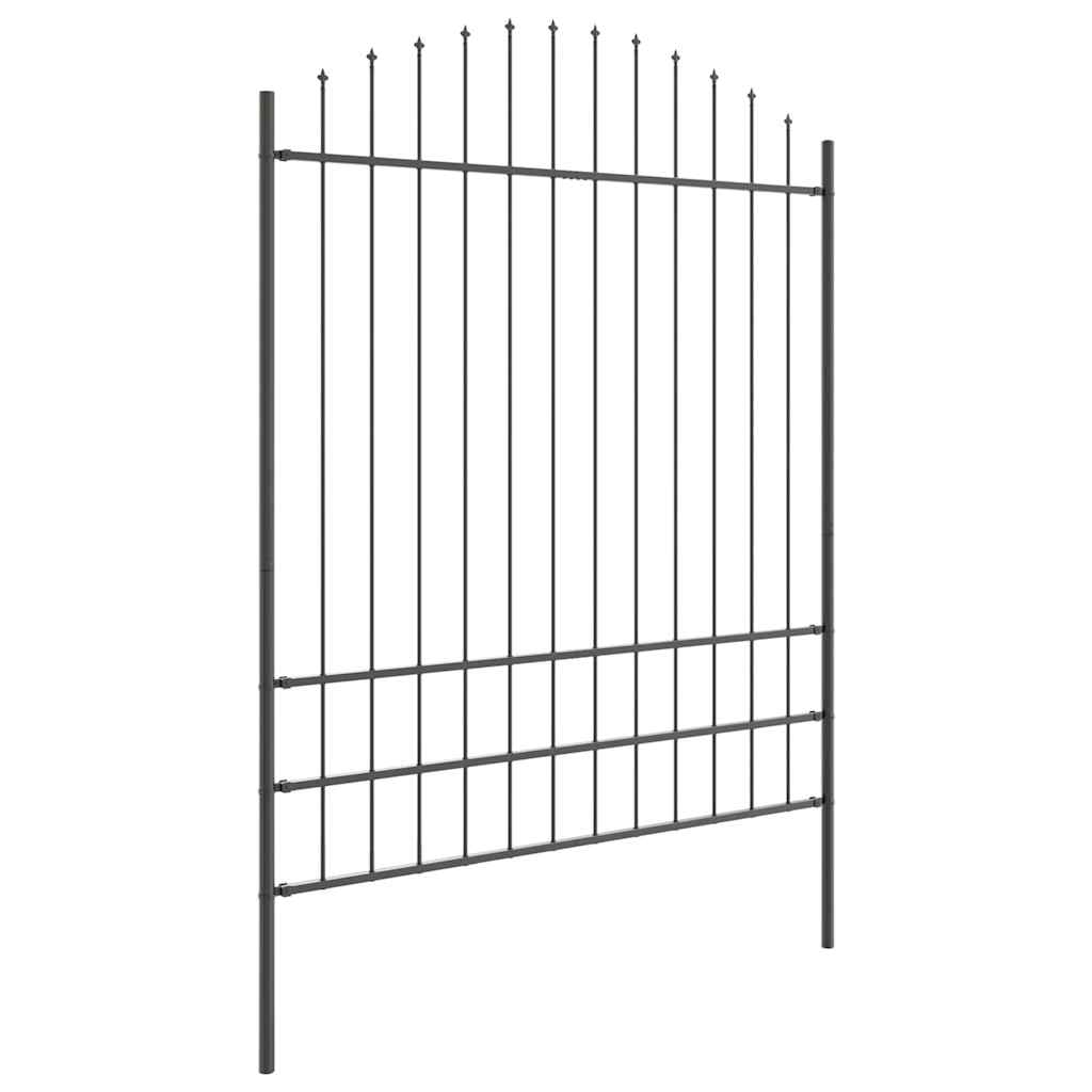 Vrtna Ograda 4 pcs Siva 170 x 225 cm Čelik s prahom premazan
