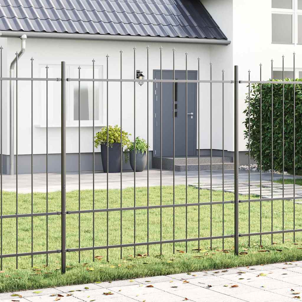 Vrtna Ograda 5 pcs Siva 170 x 215 cm Čelik s prahom premazan