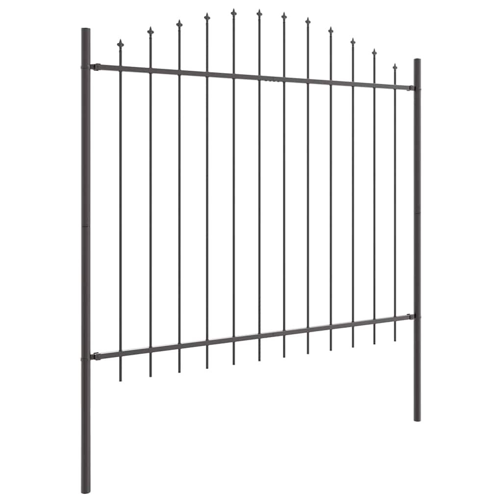 Vrtna Ograda 6 pcs Siva 170 x 190 cm Čelik s prahom premazan