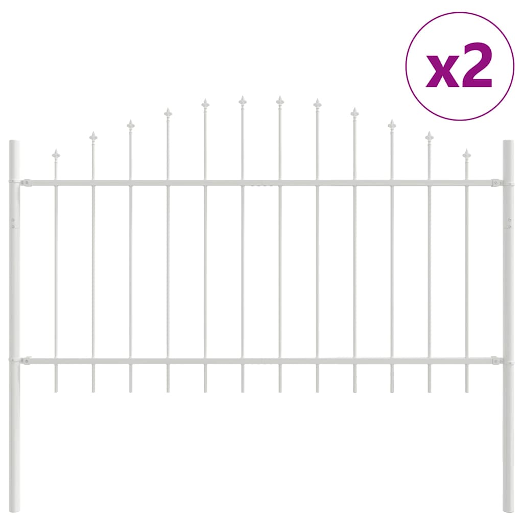 Vrtna Ograda 2 pcs Bijelo 170 x 140 cm Čelik s prahom premazan
