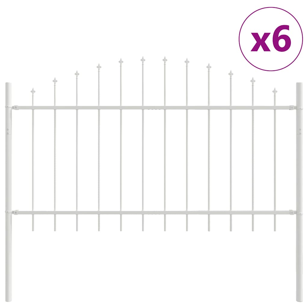 Vrtna Ograda 6 pcs Bijelo 170 x 140 cm Čelik s prahom premazan