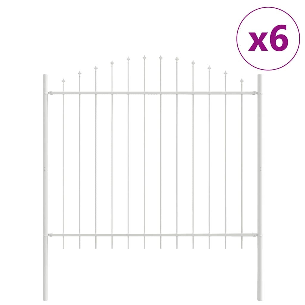 Vrtna Ograda 6 pcs Bijelo 170 x 165 cm Čelik s prahom premazan