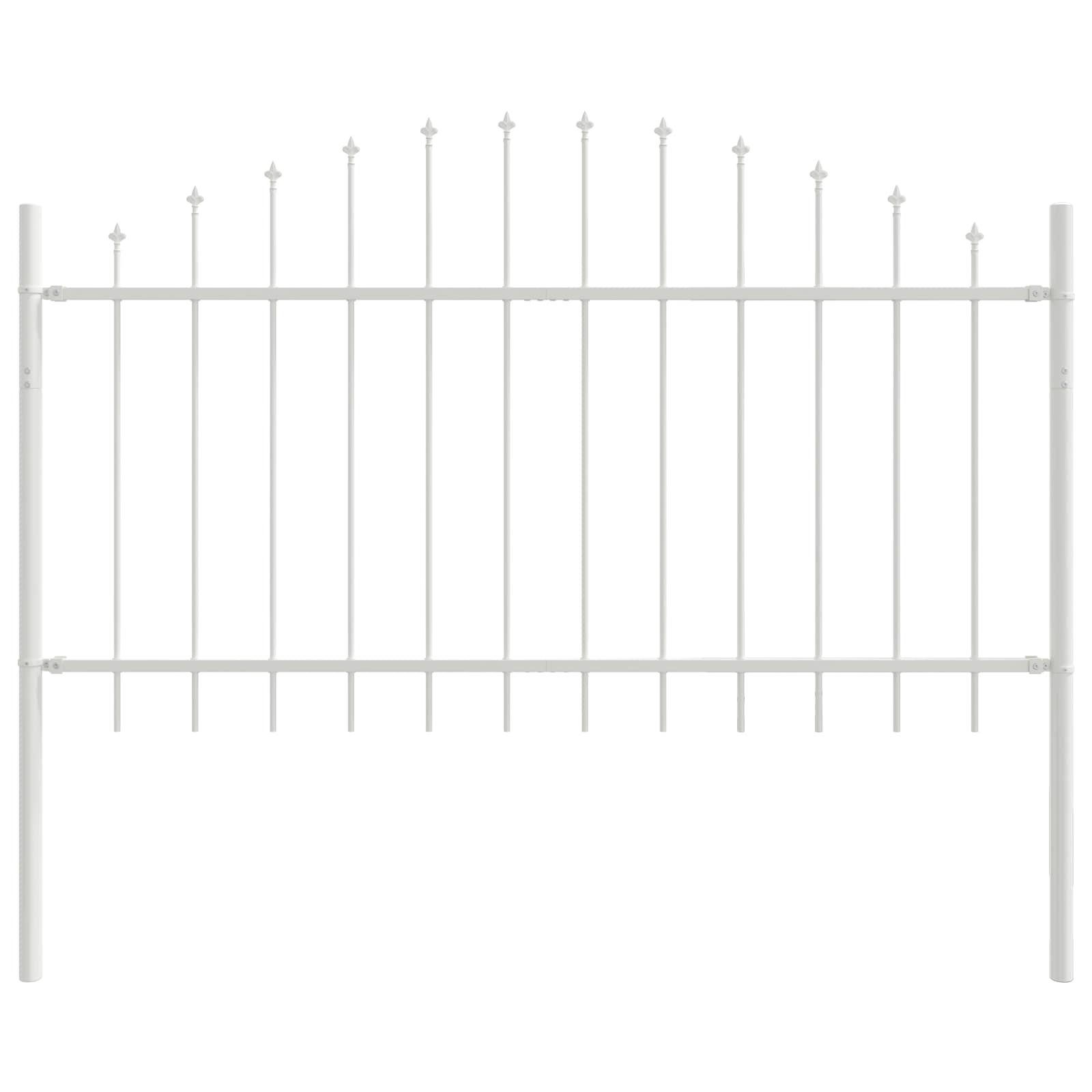 Vrtna Ograda 7 pcs Bijelo 170 x 140 cm Čelik s prahom premazan