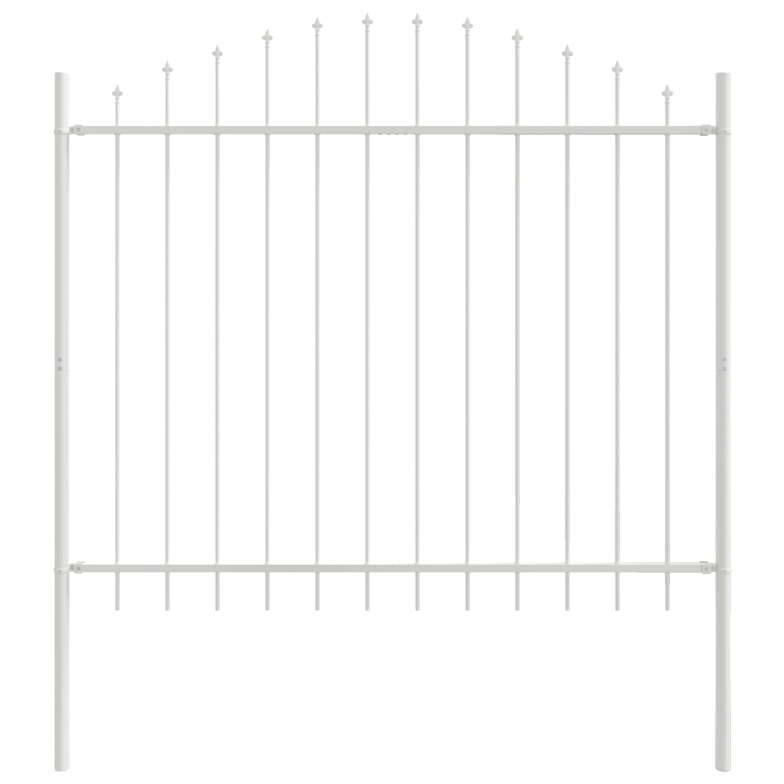 Vrtna Ograda 8 pcs Bijelo 170 x 165 cm Čelik s prahom premazan