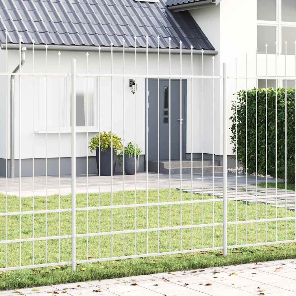 Vrtna Ograda 8 pcs Bijelo 170 x 225 cm Čelik s prahom premazan