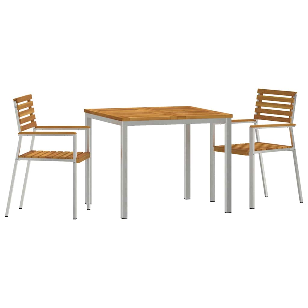Vrtni set za objed 3 pcs Smeđa Čvrsto drvo akacije