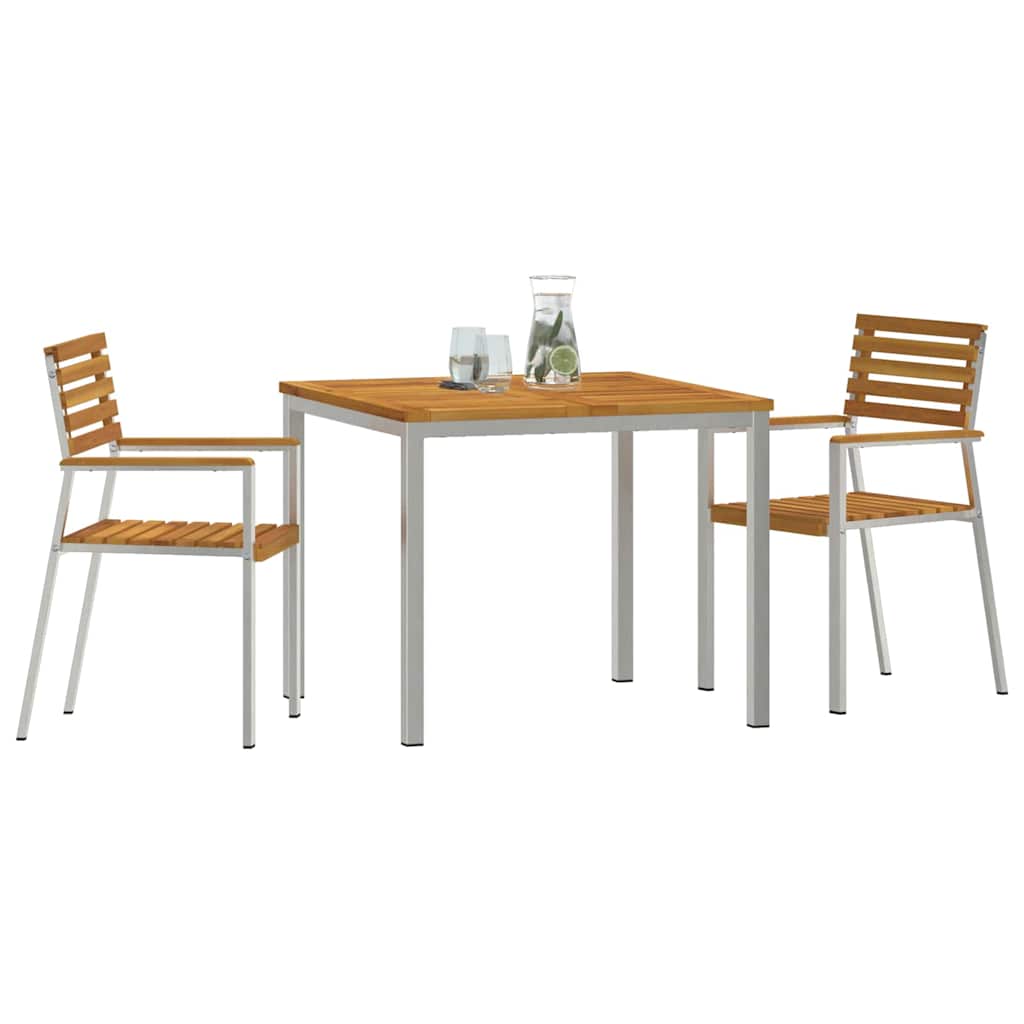 Vrtni set za objed 3 pcs Smeđa Čvrsto drvo akacije
