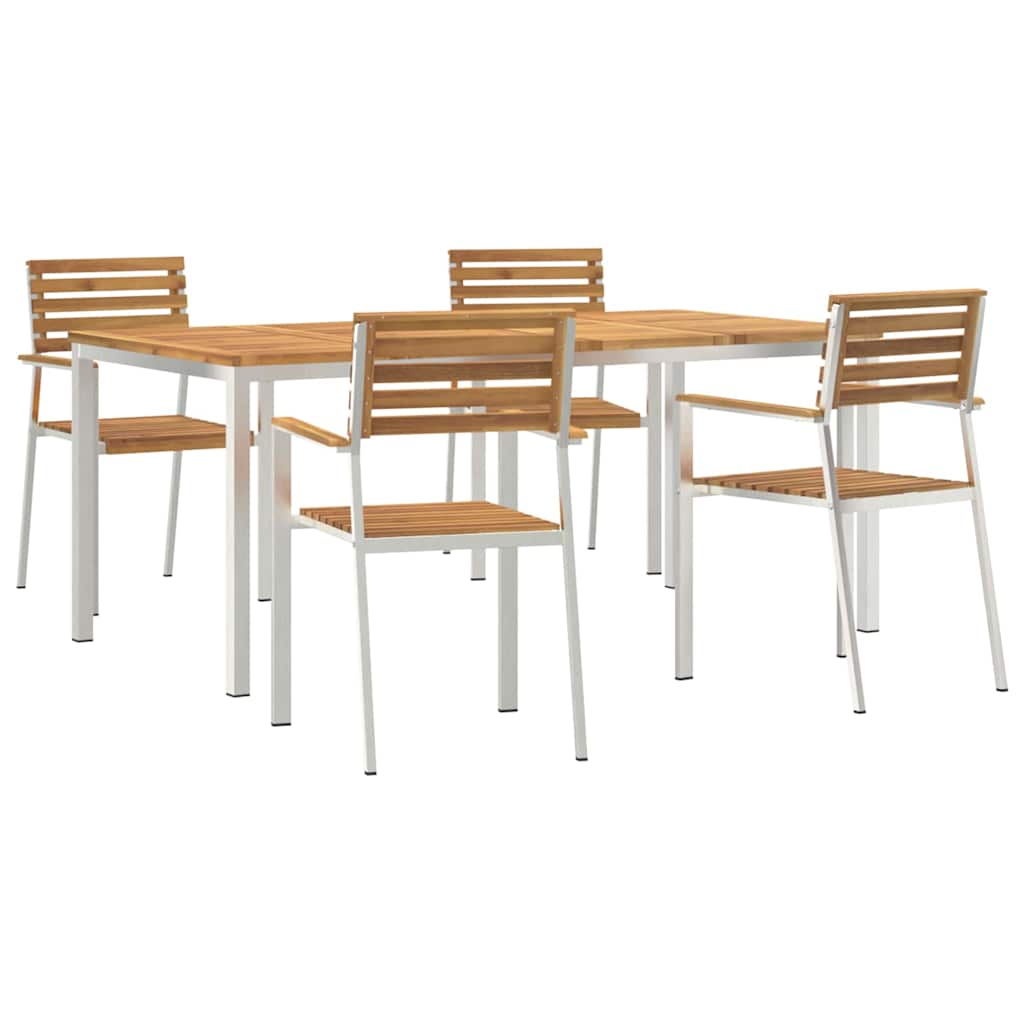 Vrtni set za objed 5 pcs Smeđa Čvrsto drvo akacije