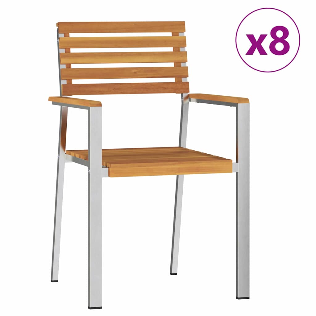 Vrtni set za objed 9 pcs Smeđa Čvrsto drvo akacije