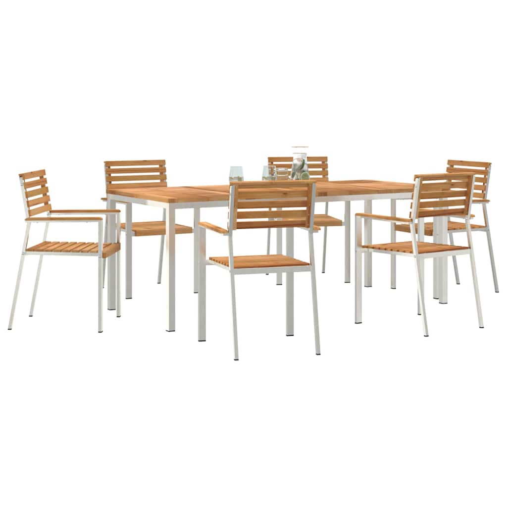 Vrtni set za objed 7 pcs Smeđa Čvrsto teak drvo