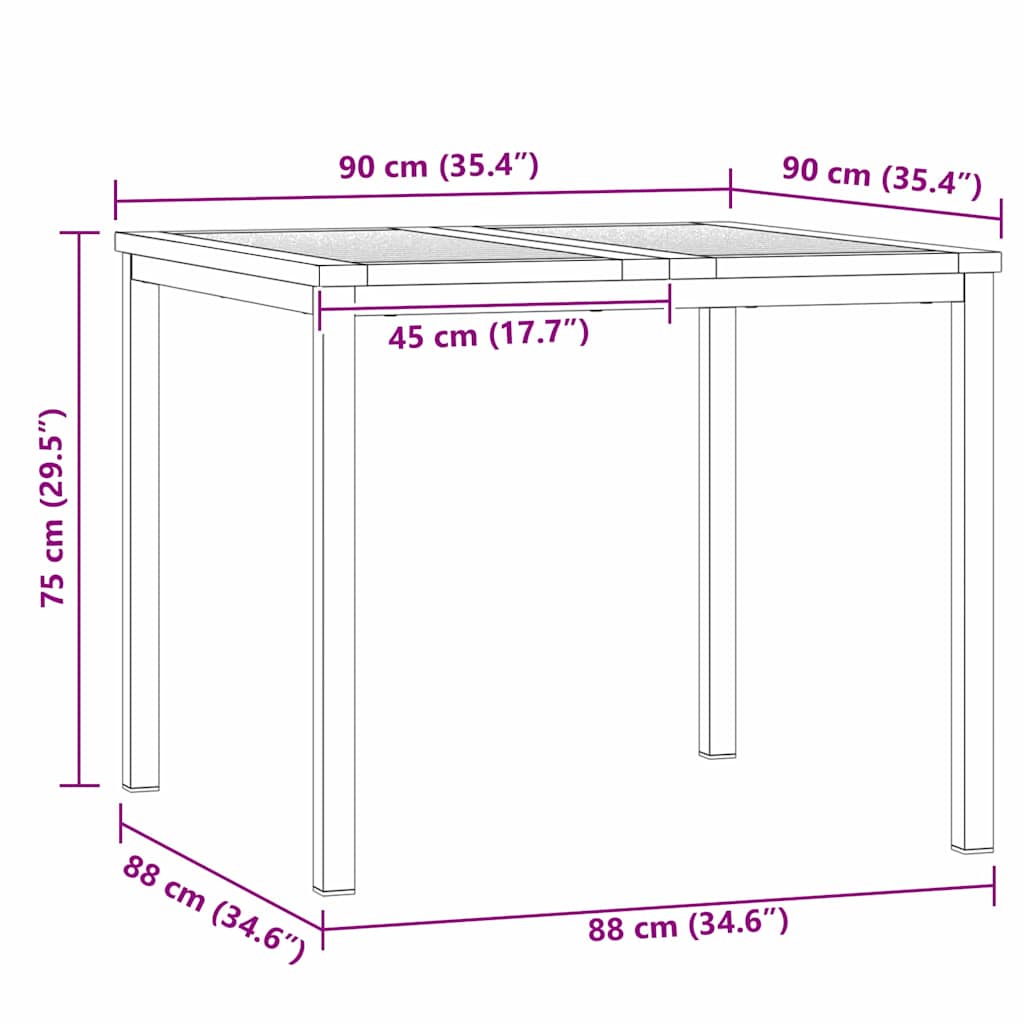 Vanjski set za objedovanje 3 pcs Smeđa Čvrsto drvo akacije