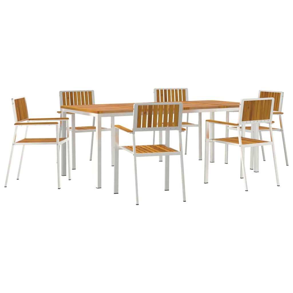 Vanjski set za objedovanje 7 pcs Smeđa Čvrsto drvo akacije