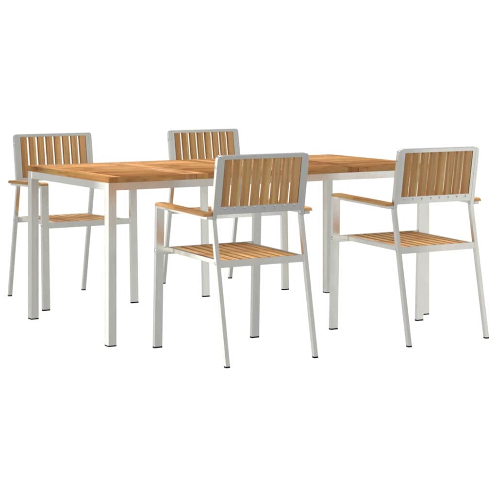 Vanjski set za objedovanje 5 pcs Smeđa Čvrsto teak drvo