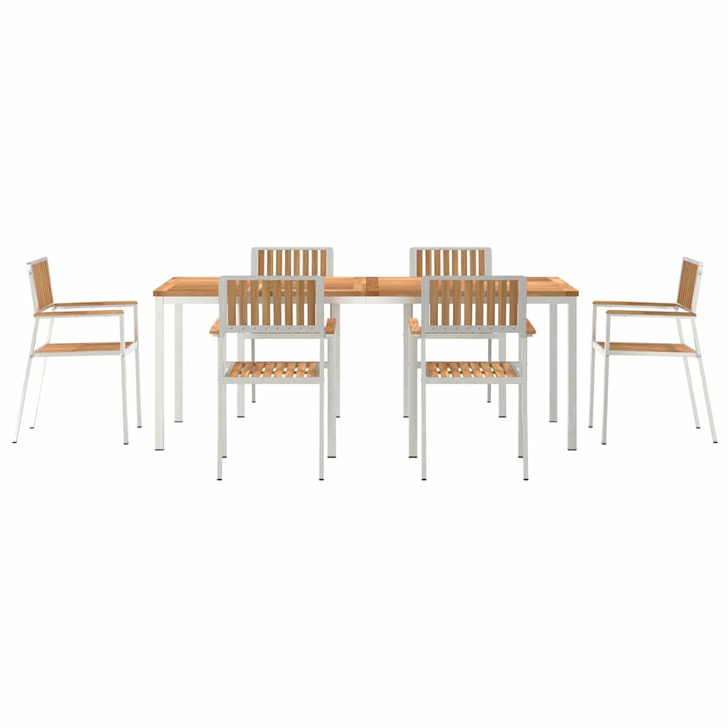 Vanjski set za objedovanje 7 pcs Smeđa Čvrsto teak drvo