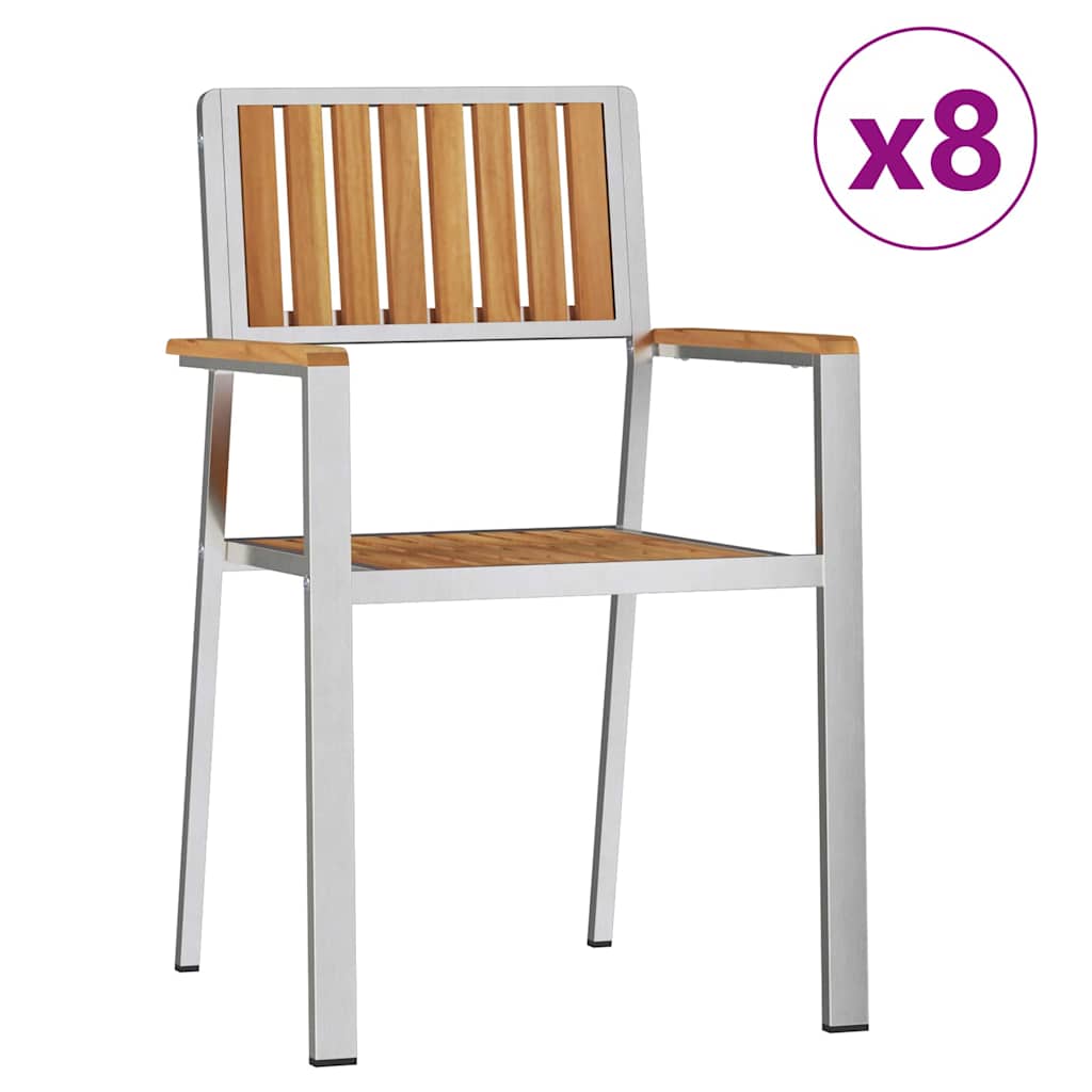 Vanjski set za objedovanje 9 pcs Smeđa Čvrsto teak drvo