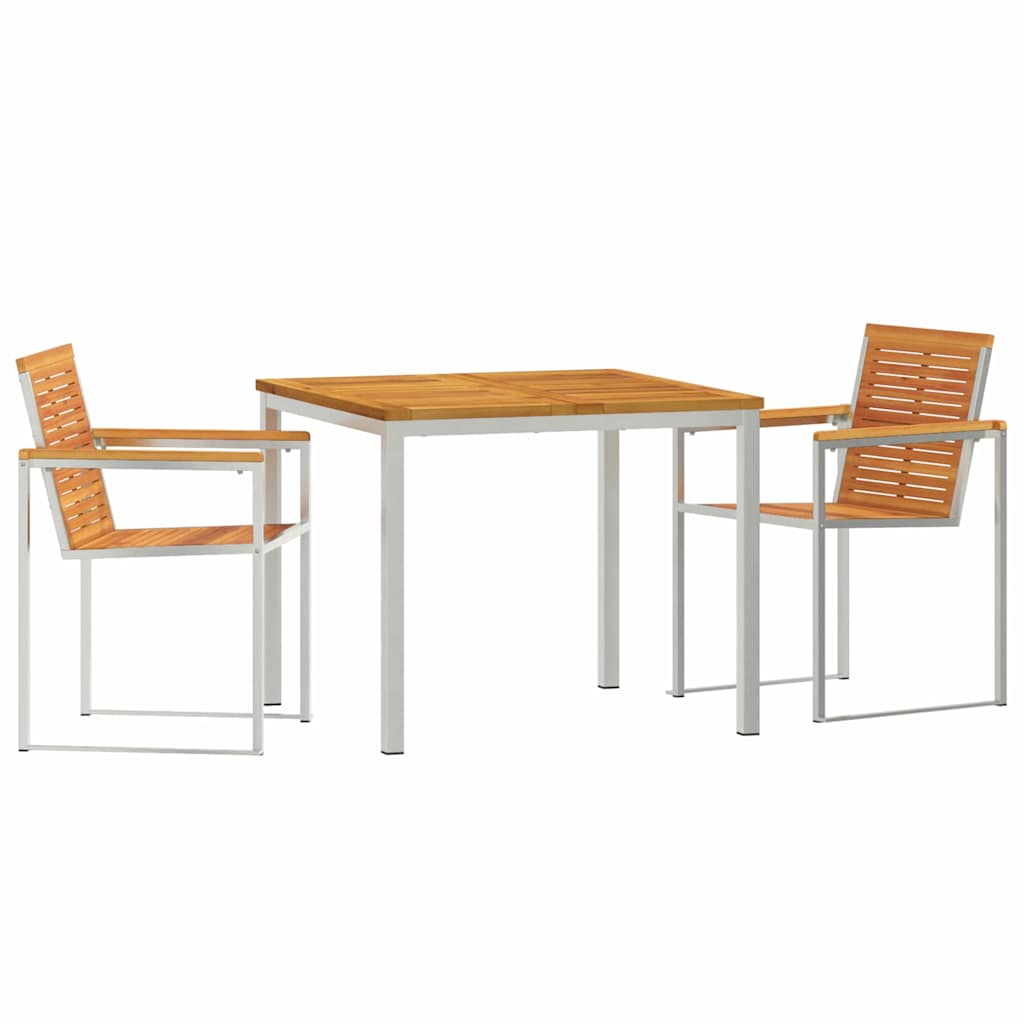 Vrtni set za objed 3 pcs Smeđa Čvrsto drvo akacije
