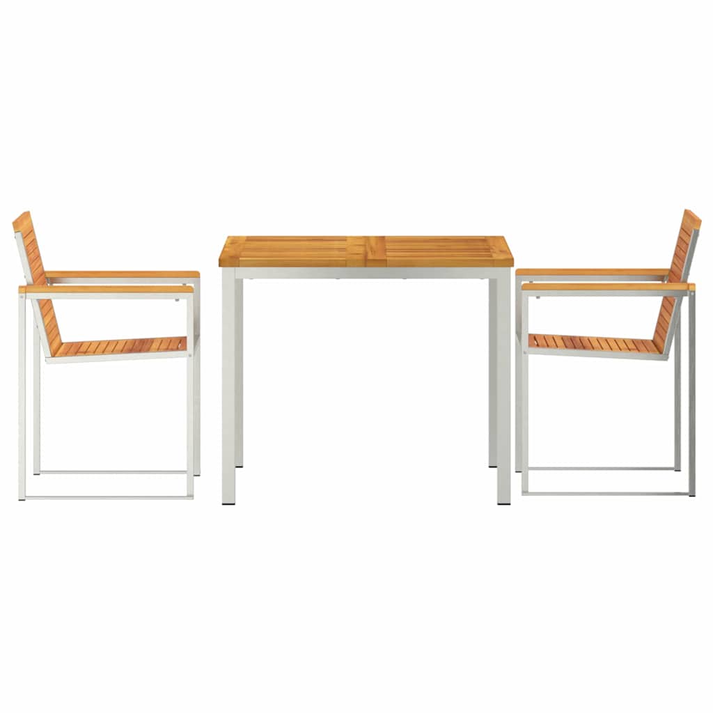 Vrtni set za objed 3 pcs Smeđa Čvrsto drvo akacije
