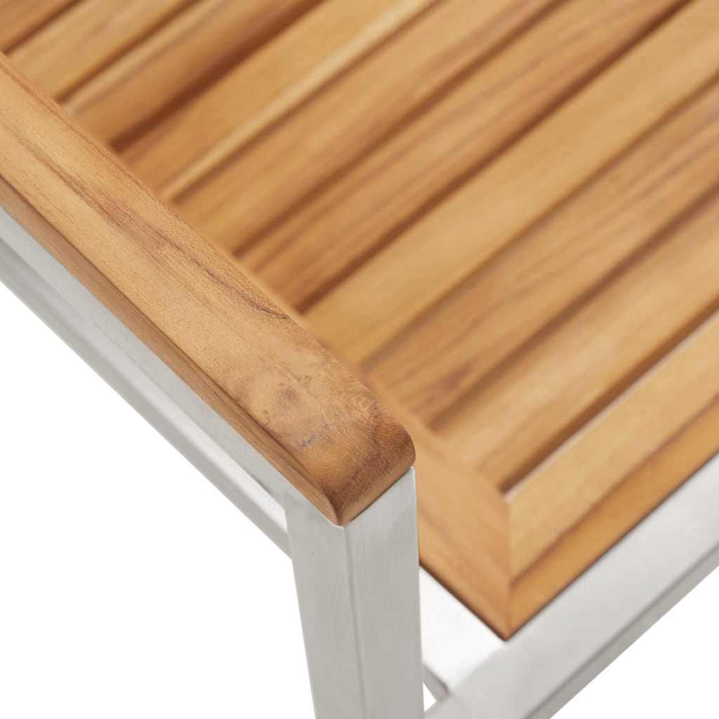 Vrtni set za objed 9 pcs Smeđa Čvrsto teak drvo