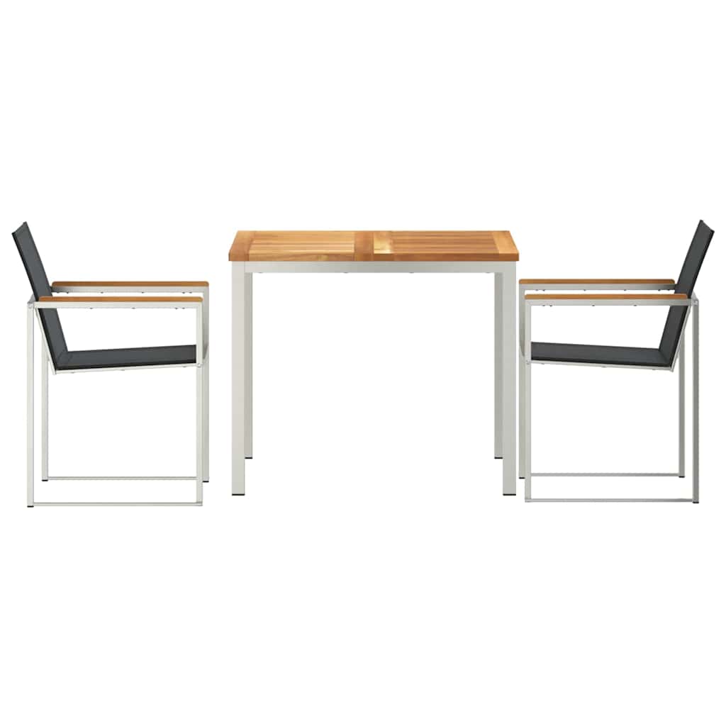Vrtni set za objed 3 pcs Smeđa Čvrsto teak drvo
