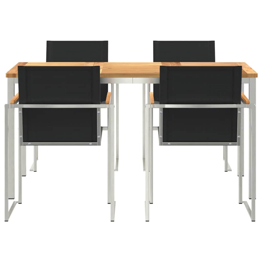Vrtni set za objed 5 pcs Smeđa Čvrsto teak drvo