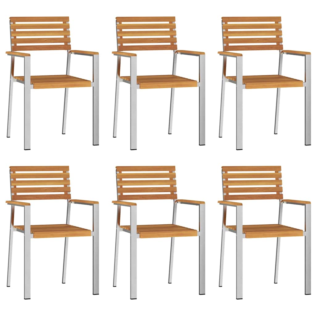 Vrtna stolica 6 pcs Prirodna nafta Čvrsto drvo akacije