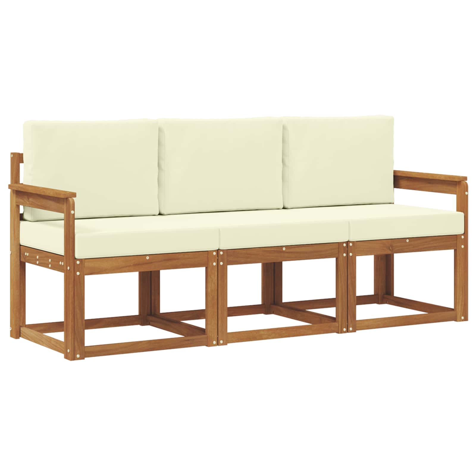 Set vanjskih sofa s jastukom 3 pcs Prirodna i krem