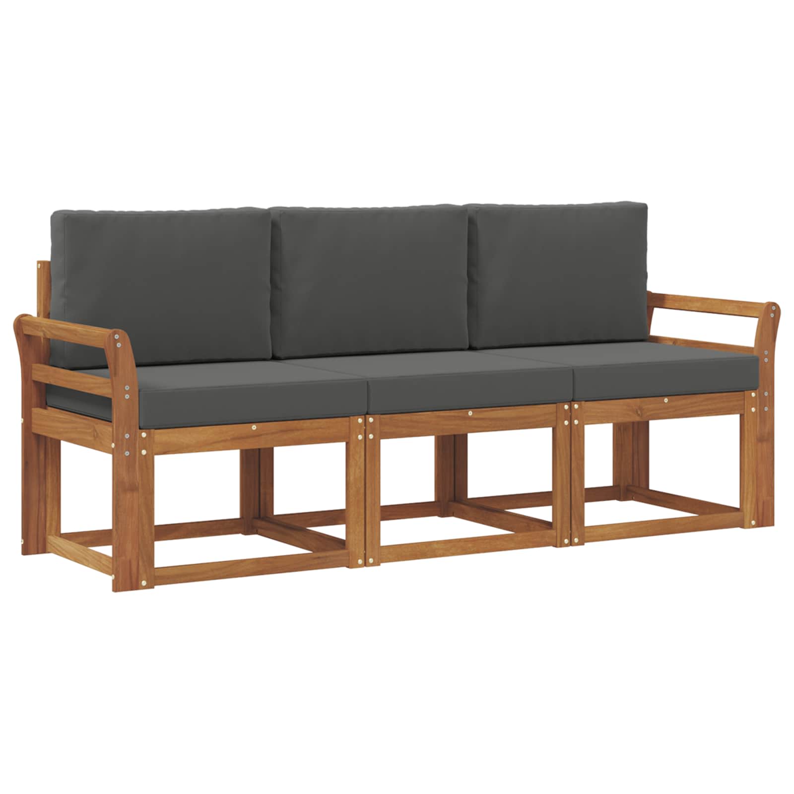 Set vanjskih sofa s jastukom 3 pcs Prirodna i antracit