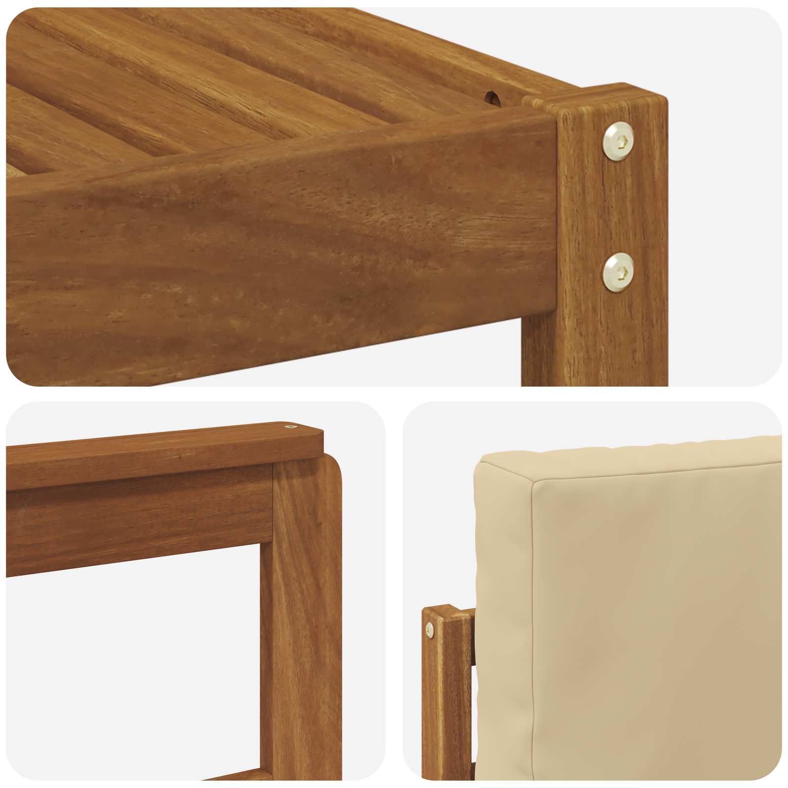 Set vanjskih sofa s jastukom 5 pcs Prirodna i bež