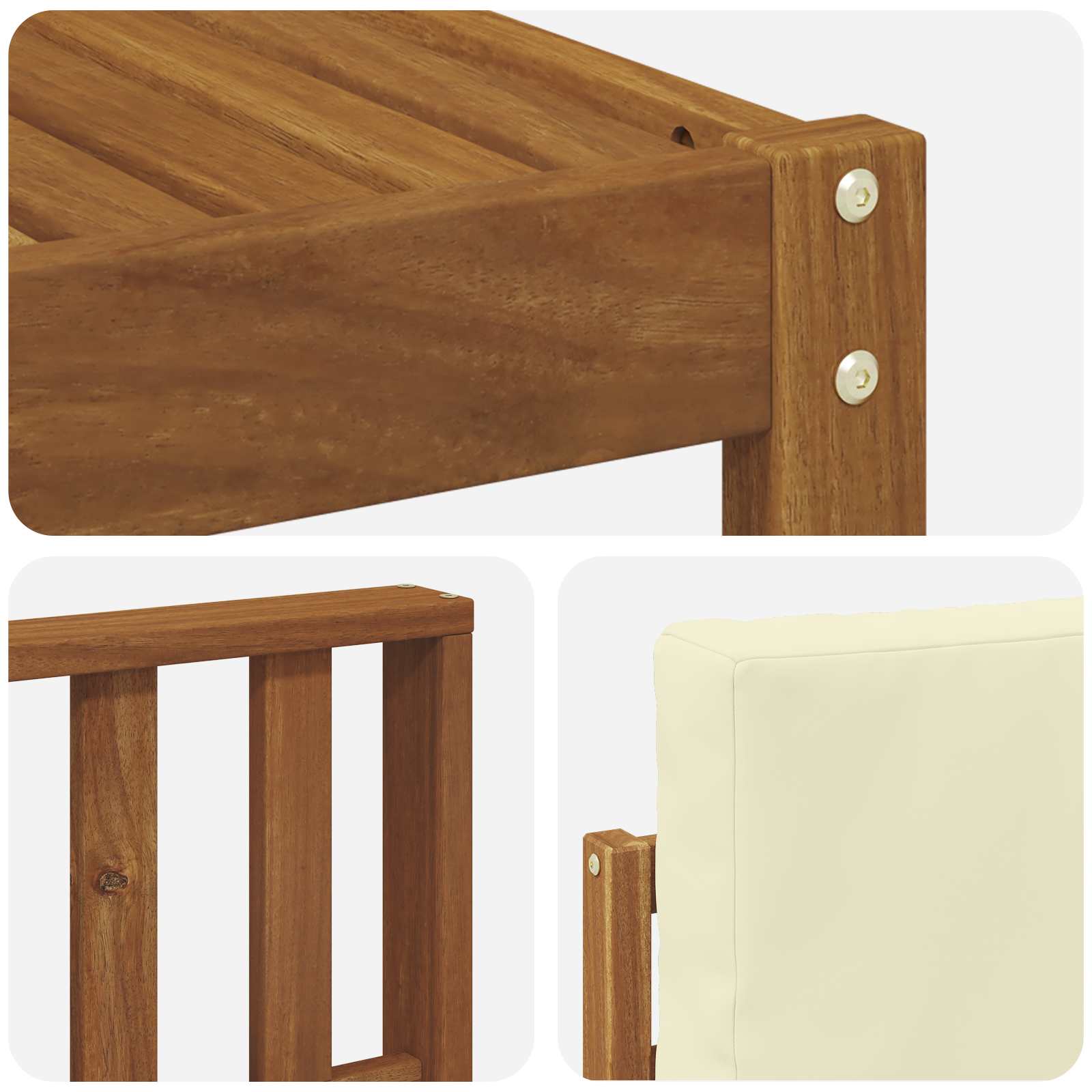 Set vanjskih sofa s jastukom 5 pcs Prirodna i krem