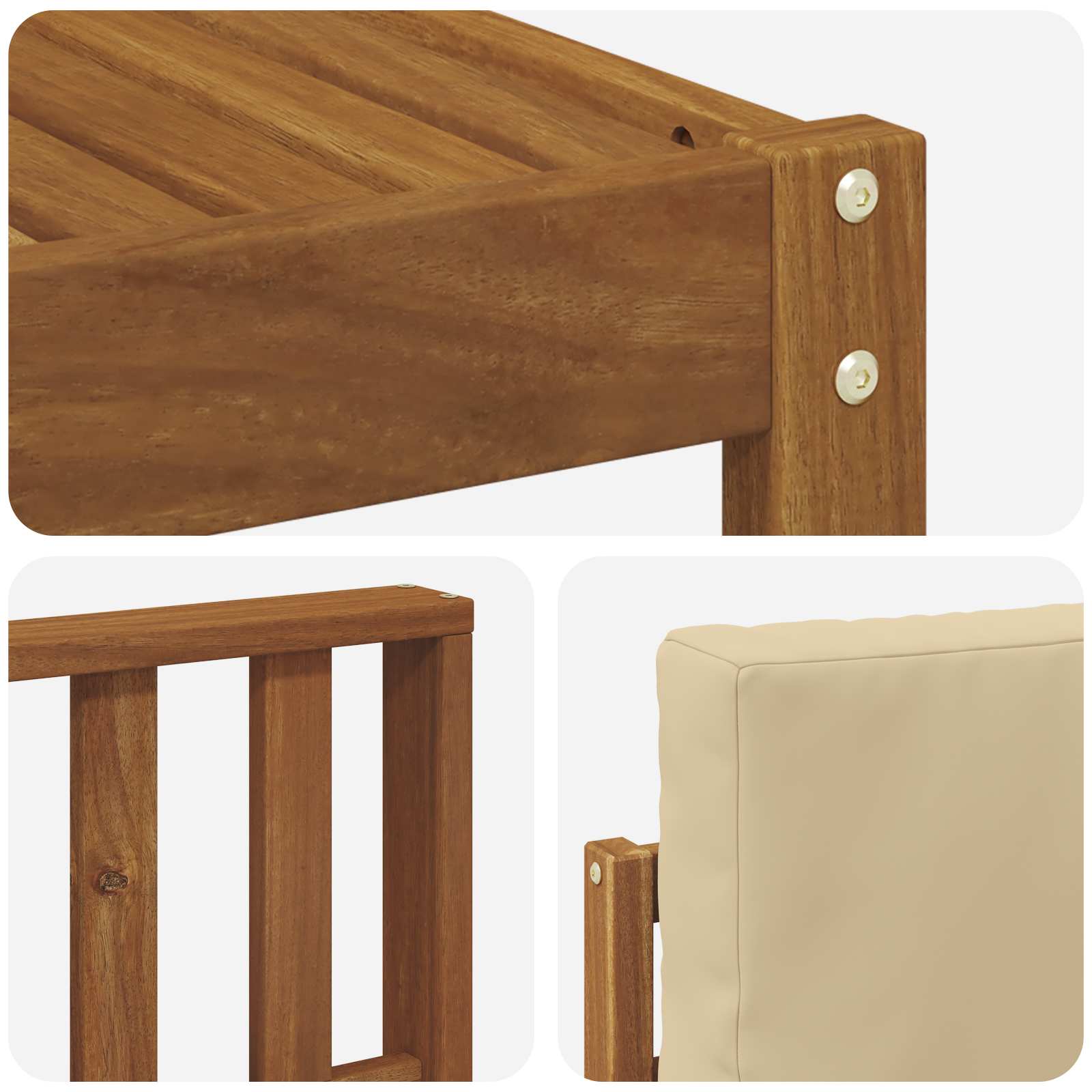 Set vanjskih sofa s jastukom 5 pcs Prirodna i bež