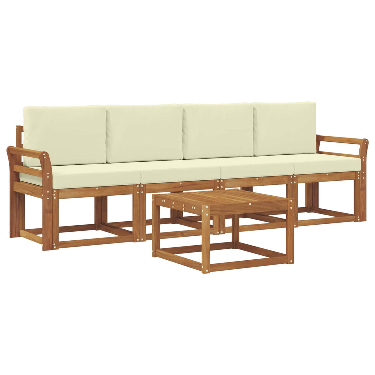 Set vanjskih sofa 5 kom. Prirodna i krem