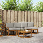 Set vanjskih sofa 5 kom. Prirodna i svijetlo siva