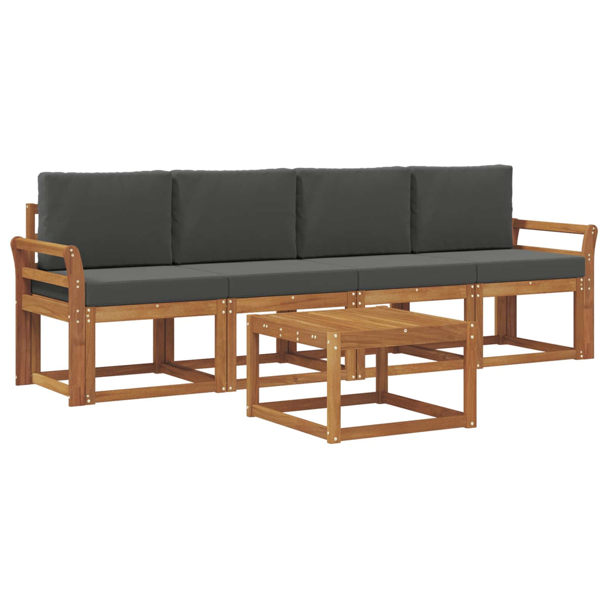 Set vanjskih sofa 5 kom. Prirodna i antracit