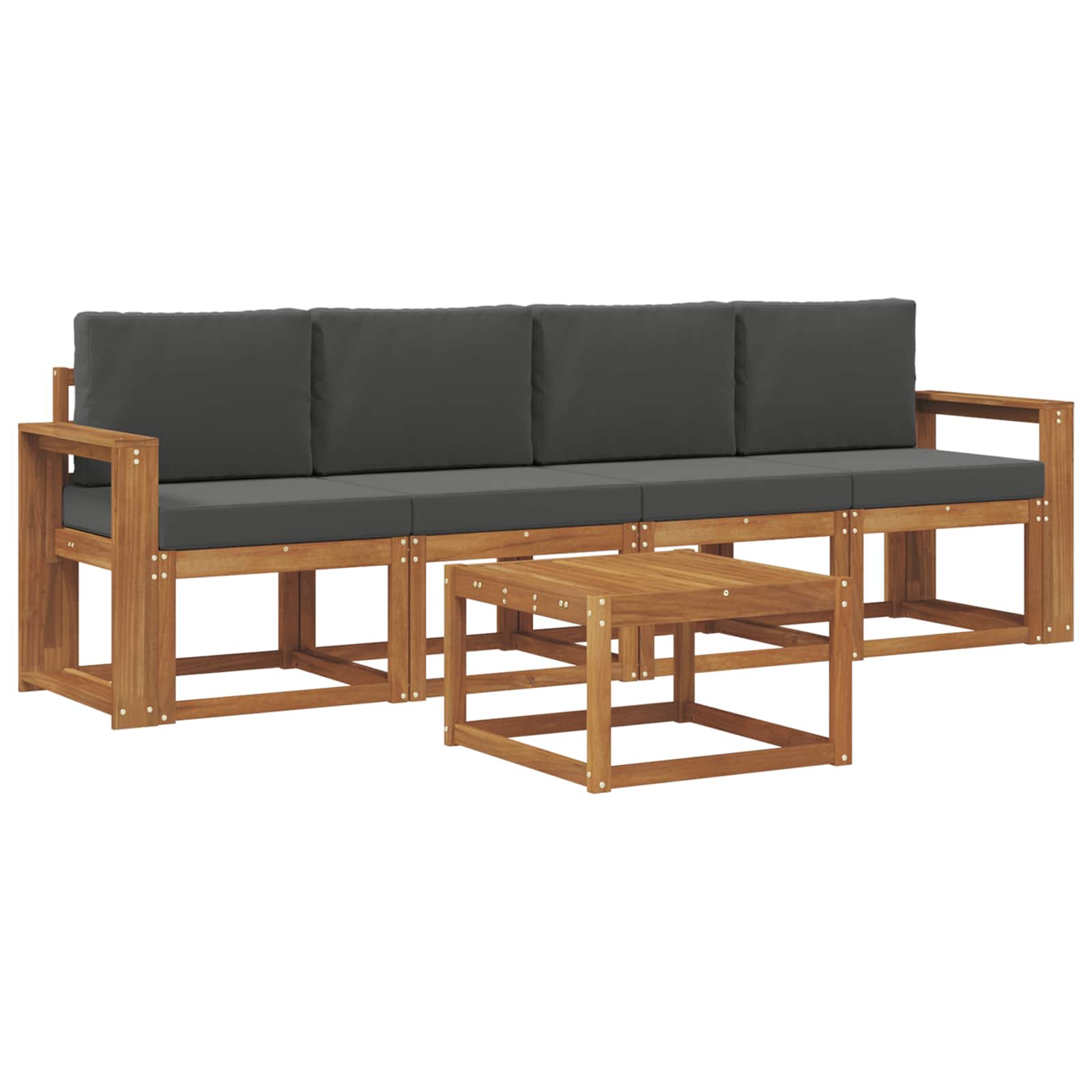 Set vanjskih sofa s jastukom 5 pcs Prirodna i antracit